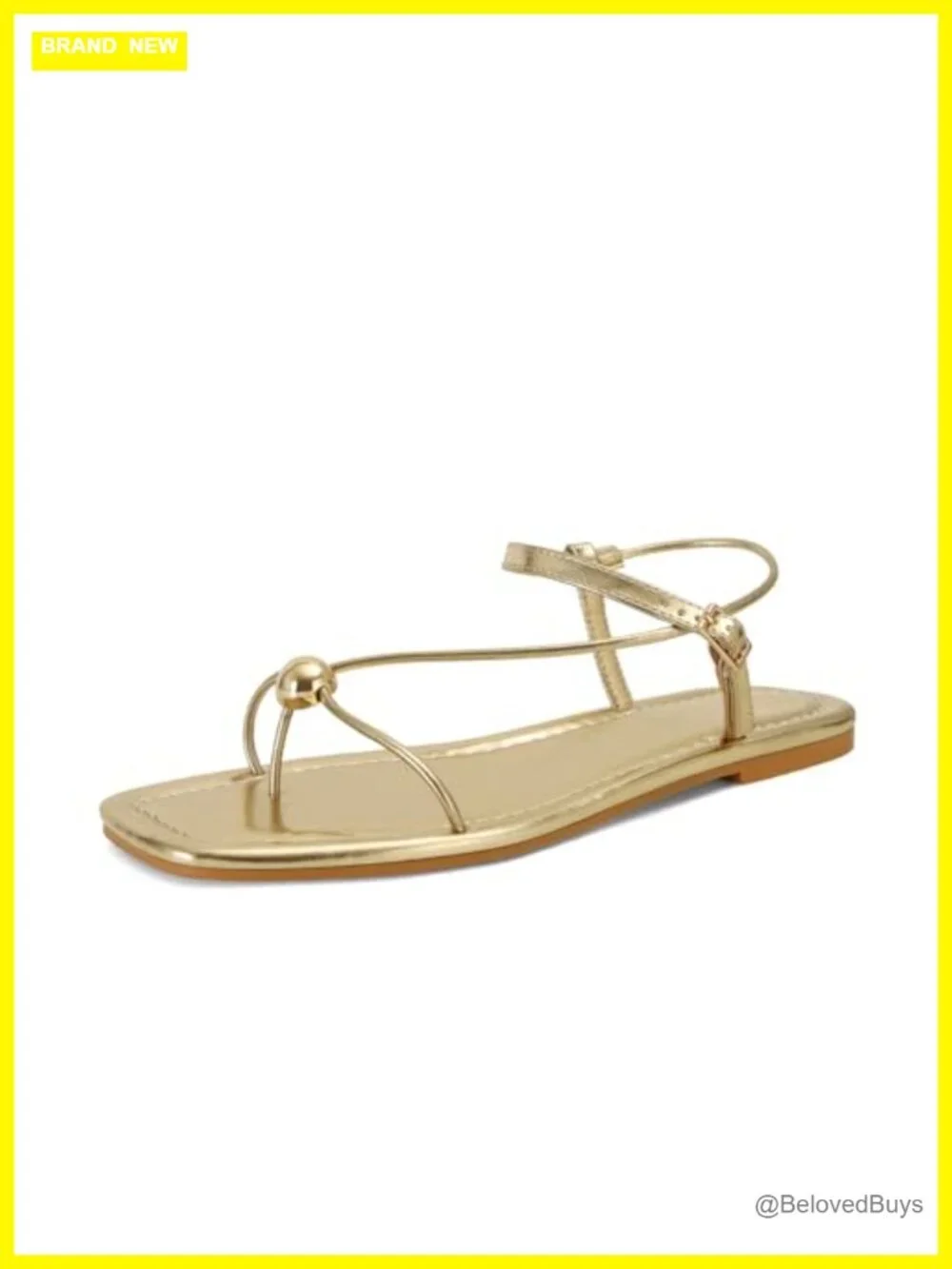 Women's Strappy Flat Sandals Square Toe Slingback Dressy Beach Slides